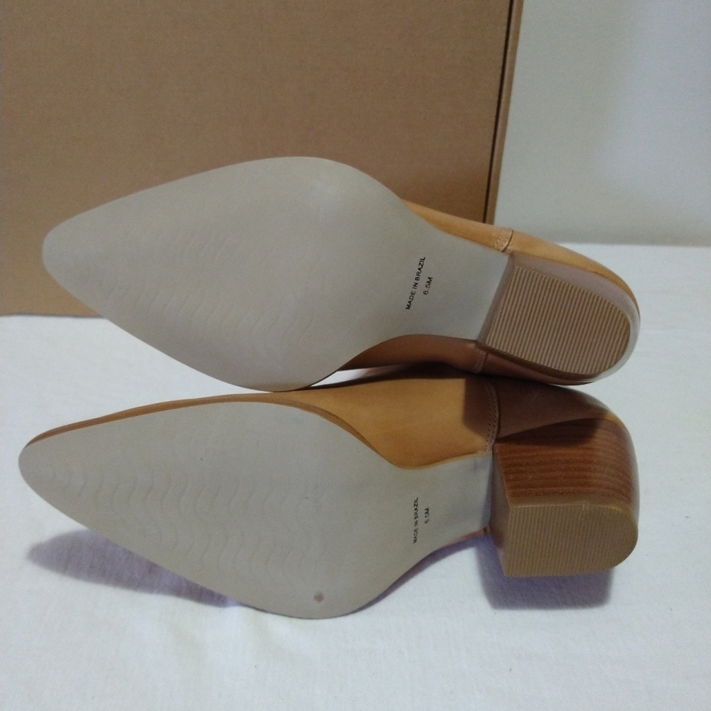 Matisse Tan Elevation Leather Stacked Heel Booties - Picture 6 of 14
